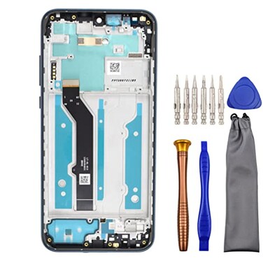sunways Complete Screen LCD Digitizer Touch Assembly Replacement for Motorola Moto E 2020 XT2052DL with Toolkit and Screen Frame Midnight Blue 62