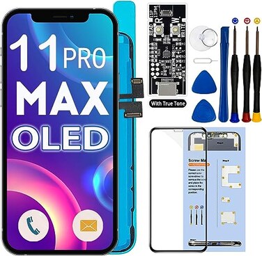 SIMDOG OLED for iPhone 11 PRO MAX Screen Replacement 65 Inch NOT LCD Display 3D Touch Frame Assembly Digitizer with Repair Kit Screen Protector for Model A2218 A2220 A2161