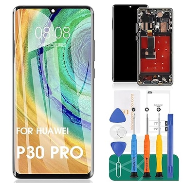 SRJTEK OLED for Huawei P30 Pro Screen Replacement LCD Display for VOGL29 VOGL09 VOGAL00 VOGTL00 Touch Screen Digitizer Assembly Replacement Repair Parts with FrameSupport Fingerprints