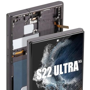 ARSSLY Incell for Samsung Galaxy S22 Ultra 5G Screen Replacement for Samsung S22 Ultra 5G LCD Display SMS908B SMS908U S908 S908B Digitizer Touch Screen Assembly Repair with Frame Without Frngerprint