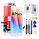 EFAITHFIX for iPhone 8 Plus LCD Screen Replacement White 55 Inch Frame Assembly LCD Display 3D Touch Screen Digitizer with Repair Tools Kit Tempered Glass Screen Protector for A1864 A1897 A1898