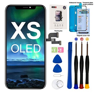 EFAITHFIX for iPhone Xs OLED Screen Replacement NOT LCD 58 inch Display Digitizer 3D Touch Screen Full Assembly with Repair Tool Kit Waterproof Adhesive Tempered Glass A1920A2097A2098A2099A2100