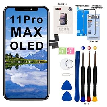 EFAITHFIX for iPhone 11 Pro Max Screen Replacement OLED 65 Inch NOT LCD Display 3D Touch Frame Assembly Digitizer with Repair Kit Screen Protector Waterproof Adhesive for Model A2161 A2220 A2218