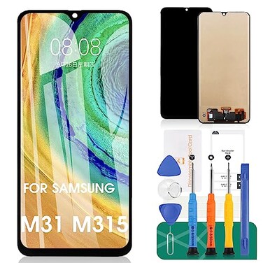 SRJTEK Screen Replacement for Samsung Galaxy M31 M315 LCD Display Touch Screen Digitizer Assembly
