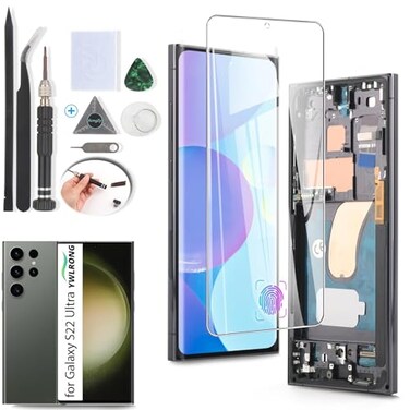 YWLRONG Display for Samsung Galaxy S23 Ultra OLED Screen Replacement LCD Touch Screen Digitizer Assembly for Samsung Galaxy S23 Ultra SMS918U S918U1 with ToolsSupport Fingerprint