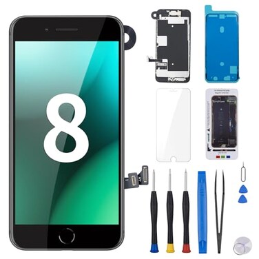Risidamoy for iPhone 8 Screen Replacement with Home Button 47 Black LCD Display for iPhone SE 2nd 2020 3D Touch Digitizer Full Assembly Repair Kit Front Camera Speaker Fix Tools A1863 A1905 A1906