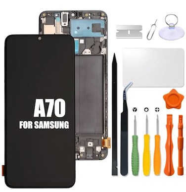 HWszyss Replacement for Samsung Galaxy A70 LCD Screen with Frame INCELL for Samsung A705 A705F Touch Screen Digitizer Assembly A705FN SMA705GM A7050 A705W A705U Internal LCD Display with Repair kit