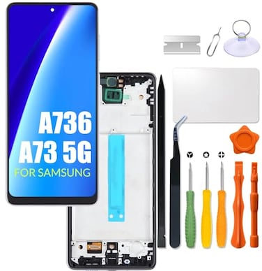 HWszyss Replacement for Samsung Galaxy A73 5G LCD Screen with Frame INCELL for Samsung A736 A736B A736BDS Touch Screen Digitizer Assembly LCD Display with Repair kitNo Figerprint Function