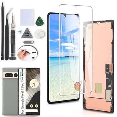 YWLRONG OLED for Google Pixel 7 Pro Screen Replacement LCD Touch Screen Digitizer Assembly for Pixel 7 Pro GP4BC GE2AE Display with ToolsSupport Fingerprint