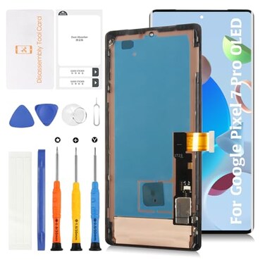 Olivechard OLED for Google Pixel 7 Pro 67 Display Screen Frame Fingerprint Cable Transfer Required LCD Screen Replacement Display Touch Digitizer Assembly