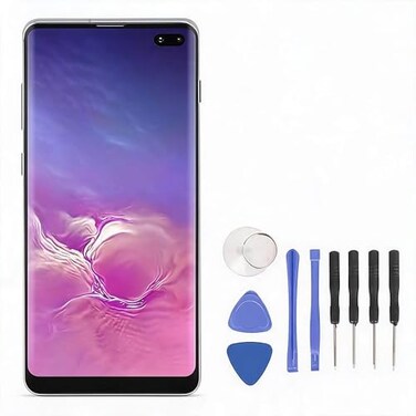 Dpofirs Organic Screen Replacement for S10 Plus 64 Inch S10 Frame Digitizer Assembly with Frame Repair Tools for for SM G975F for DS SM G975U G975W G975A Green