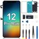FOOBONG for iPhone 12 Pro Max Screen Replacement with Ear Speaker Proximity Sensor LCD Display 3D Touch Frame Digitizer Full Assembly Repair Tool Kit A2342 A2410 A2411 A2412 67 inch