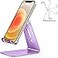 OMOTON Adjustable Cell Phone Stand C2 Aluminum Desktop Phone Holder Dock Compatible with iPhone 15 14 13 Xs XR 8 Plus 7 6 Samsung Galaxy Google Pixel Android Phones Purple
