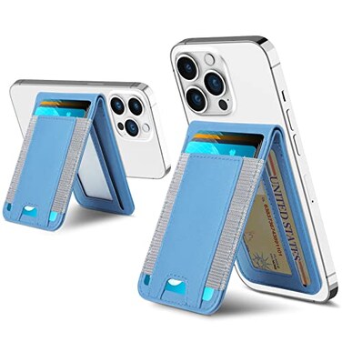 ExtreLife 2in1 Magsafe Wallet Adjustable Stand and Open ID Window Magnetic Wallet for iPhone 17161514 Pro Max14 Pro1414 Plus1312 Series 9 Cards Light Sky Blue