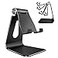 CreaDream Adjustable Cell Phone Stand Phone Stand Cradle Dock Holder Aluminum Desktop Stand Compatible with Phone Xs Max Xr 8 7 6 6s Plus SE Charging Accessories DeskAll Mobile PhonesBlack