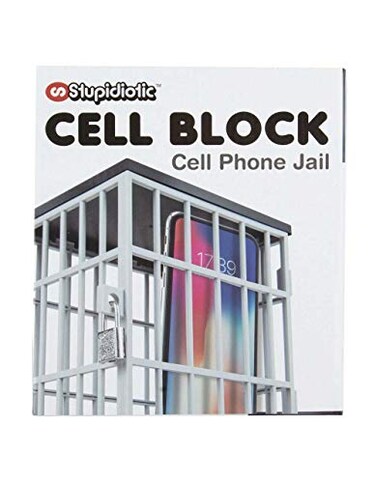 Stupidiotic Cell Block Cell Phone Jail with Lock and Key Holds Up to 6 Devices or Smart Phones