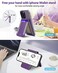 ExtreLife 2in1 Magsafe Wallet Adjustable Phone Stand Open ID Window Magnetic Wallet for iPhone 17161514 Pro Max14 Pro1414 Plus1312 Series 9 Cards Holder Vegan Leather Purple
