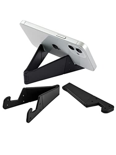 Kemoxan 3 Pack Portable Cell Phone Stand for Desk Upgraded Material Universal PocketSized Foldable Small Mobile Phone Holder V Smartphone Kickstand Mount Compatible with iPhone IPads Kindle AndroidBla