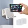 geyitafum Shower Phone Holder Wall Mount Cellphone Stand with 3pcs Adhesive Pads Adjustable Portable Mirror Smartphone Wall Holder Desktop Phone Mount Stand for Bathroom Bedroom Kitchen or Dorm