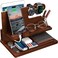T TARANTO Wood Phone Docking Station Nightstand Charging Organizer and Cell Phone Stand Bedside Gift for Men