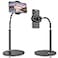 Klsniur Cell Phone Stand Adjustable Height Angle Gooseneck Stand for Desk Flexible Arm Universal Holder Aluminum Alloy Desktop Recording Compatible with 357 Device Black