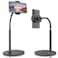 Klsniur Cell Phone Stand Adjustable Height Angle Gooseneck Stand for Desk Flexible Arm Universal Holder Aluminum Alloy Desktop Recording Compatible with 357 Device Black