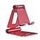 Nulaxy Dual Folding Cell Phone Stand Fully Adjustable Foldable Desktop Phone Holder Cradle Dock Compatible with iPhone 17 16 15 14 13 12 11 Pro Max Xs Xr X 8 Nintendo Switch All Phones Red