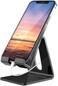Crpich Acrylic Phone Stand Ergonomic Design for Apple iPhone and Samsung Galaxy Compatible with 48 Inch Screens Black