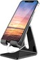 Crpich Acrylic Phone Stand Ergonomic Design for Apple iPhone and Samsung Galaxy Compatible with 48 Inch Screens Black