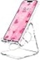 Crpich Acrylic Cell Phone Stand Portable Phone Holder Clear Phone Stand for Desk Compatible with Phone16 15 14 13 Pro Max Mini 12 11 SE Switch Android Smartphone Pad Tablet Desk Accessories
