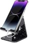 Crpich Acrylic Cell Phone Stand Portable Phone Holder Phone Stand for Desk Compatible with Phone16 15 14 13 12 Pro Max Mini 11 Xr 8 Plus SE Switch Android Smartphone Pad Tablet Glitter Black