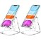 Crpich Acrylic Cell Phone Stand Portable Phone Holder Clear Phone Stand for Desk Compatible with Phone16 15 14 13 12 Pro Max 11 Xr Plus SE Switch Android Smartphone Pad Desk Accessories 2 Pack
