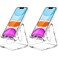 Crpich Acrylic Cell Phone Stand Portable Phone Holder Clear Phone Stand for Desk Compatible with Phone16 15 14 13 12 Pro Max 11 Xr Plus SE Switch Android Smartphone Pad Desk Accessories 2 Pack
