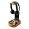 WRIGHTMART Acacia Wood Headphone Phone Stand with Tray Dual Device Holder Desk Organizer for OverEar Headphones Mobile Phone Gaming Setup Workstation Stylish Wooden Catchall