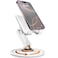 COOPER 360 Stand Rotating Cell Phone Stand for Desk Sturdy Metal Base Foldable Portable Cell Phone Holder for Desk Cream White