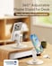 COOPER 360 Stand Rotating Cell Phone Stand for Desk Sturdy Metal Base Foldable Portable Cell Phone Holder for Desk Cream White