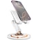 COOPER 360 Stand Rotating Cell Phone Stand for Desk Sturdy Metal Base Foldable Portable Cell Phone Holder for Desk Cream White
