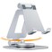 Nulaxy Rotatable Cell Phone Stand Fully Adjustable Foldable Desktop Phone Holder Cradle Dock Thick Case Friendly Compatible with All Phones Nintendo Switch Silver