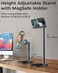 COOPER MagStand Adjustable Magnetic iPhone Stand for Desk Phone Holder for Video Recording Compatible with MagSafe Stand for iPhone 17 Pro Max 1615141312 Small Mag Safe Tripod Black