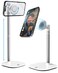 COOPER MagStand Adjustable Magnetic iPhone Stand for Desk Phone Holder for Video Recording Compatible with MagSafe Stand for iPhone 17 Pro Max 1615141312 Small Mag Safe Tripod White