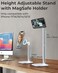 COOPER MagStand Adjustable Magnetic iPhone Stand for Desk Phone Holder for Video Recording Compatible with MagSafe Stand for iPhone 17 Pro Max 1615141312 Small Mag Safe Tripod White