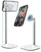 COOPER MagStand Adjustable Magnetic iPhone Stand for Desk Phone Holder for Video Recording Compatible with MagSafe Stand for iPhone 17 Pro Max 1615141312 Small Mag Safe Tripod White