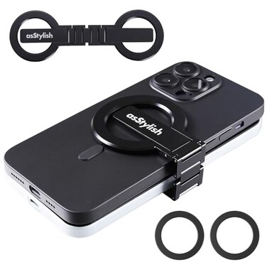 asStylish Twins Carry Magnetic DualPhone Holder for iPhone Android Lightweight Solution for Professionals Travelers Gamers Manage 2 Mobile Phones for Work Personal Use Black General