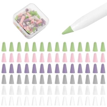 YBSUCLD 100 pcs Silicone Nib Sleeves Compatible with Apple Pencil Tips Professional Liquid Silicone Nibs Cover Replacement for 1st 2nd GenproUSBC Writing AntiSlip Protective Case for Apple iPad Pencil