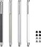 ChaoQ Stylus Pens for Touch Screens 4 Pcs Mesh Fiber Stylus with 4 Replaceable Mesh Tips and 4 Replaceable Rubber Tips Silver Black White Champagne