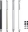 ChaoQ Stylus Pens for Touch Screens 4 Pcs Mesh Fiber Stylus with 4 Replaceable Mesh Tips and 4 Replaceable Rubber Tips Silver Black White Champagne
