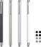 ChaoQ Stylus Pens for Touch Screens 4 Pcs Mesh Fiber Stylus with 4 Replaceable Mesh Tips and 4 Replaceable Rubber Tips Silver Black White Champagne