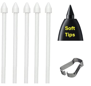 SLQ 5PCS Soft Tips OEM Tab S10S10 FES10 Lite Pen Tips Replacement for Samsung Galaxy Tab S10S10 PlusS10 Ultra Tablet Tab S10 Lite S Pen Replacement TipsNibsTweezers 5Soft TipsWhite