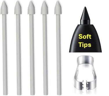SLQ 5 PCS Soft Tips OEM Tab S10 FE Pen Tips Replacement for Samsung Galaxy Tab S10 FES10 FES10S10 PlusS10 Ultra Tablet Tab S10 Stylus S Pen Replacement TipsNibsTweezers 5Soft TipsWhite