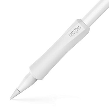 UPPERCASE Designs NimbleGrip Premium Silicone Ergonomic Comfort Grip Holder Dual Sided Design Compatible with Apple Pencil Pro USBC 2nd Generation 1st Generation 2 Pack White